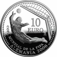 (2003) Монета Испания 2003 год 10 евро "ЧМ по футболу Германия 2006"  Серебро Ag 925  PROOF